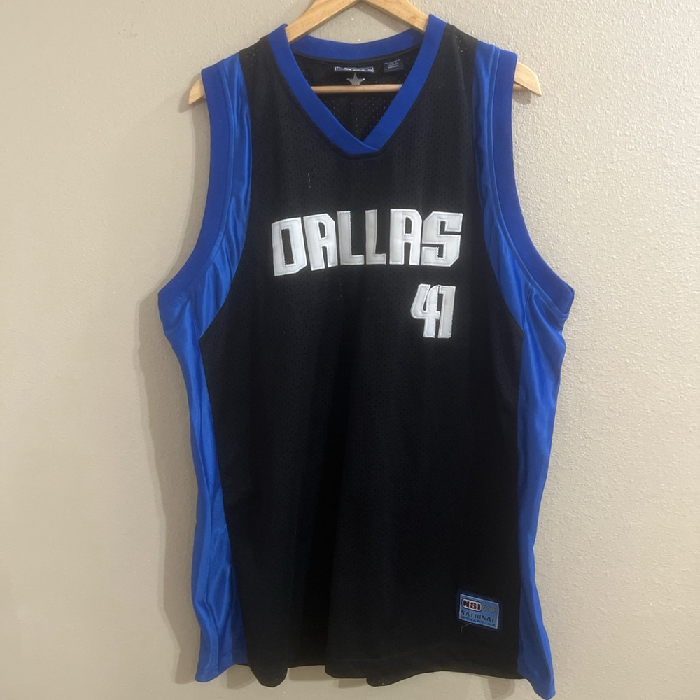 Dallas Mavericks Dirk Nowitzki 41 Mens Large Jersey NSI National Athletic sports
